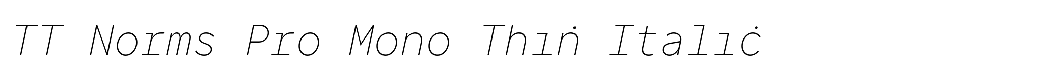 TT Norms Pro Mono Thin Italic image